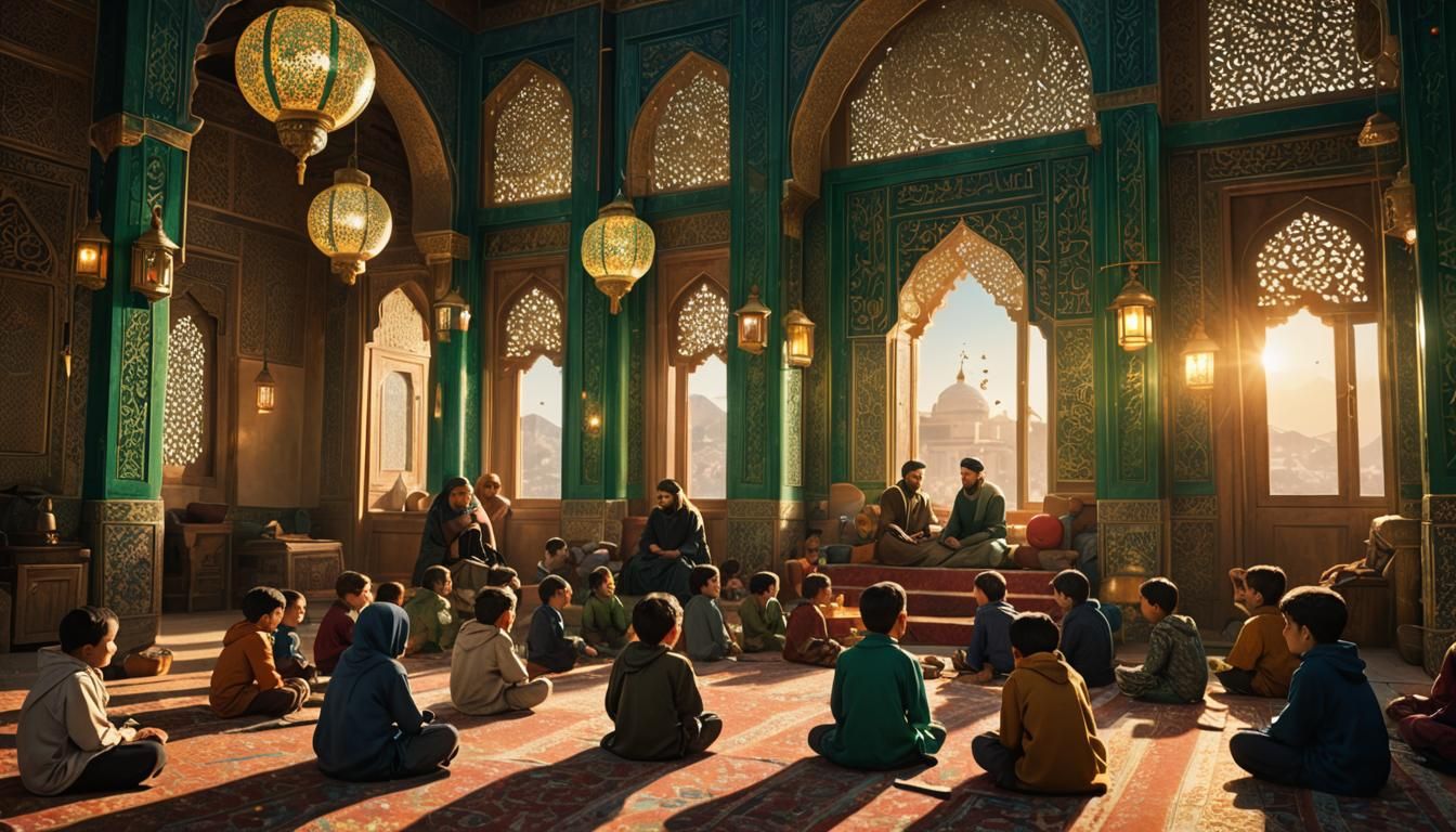 Umar (RA) Among Children: A Matte Painting