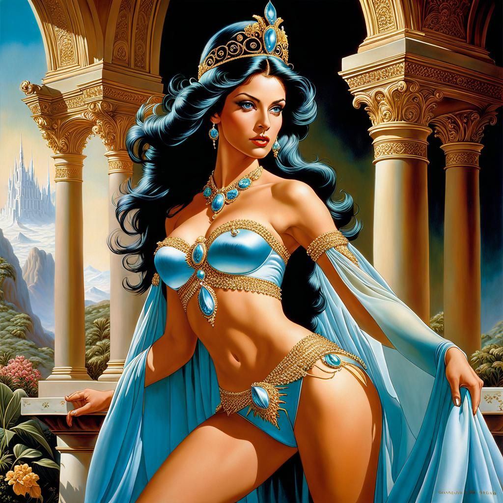 Magnificent Elf Princess in a Fantasy Landscape