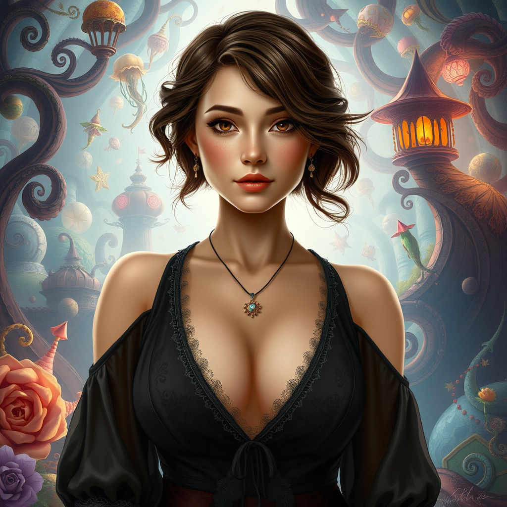 Enchanting Fantasy Goddess in Whimsical Dreamworld