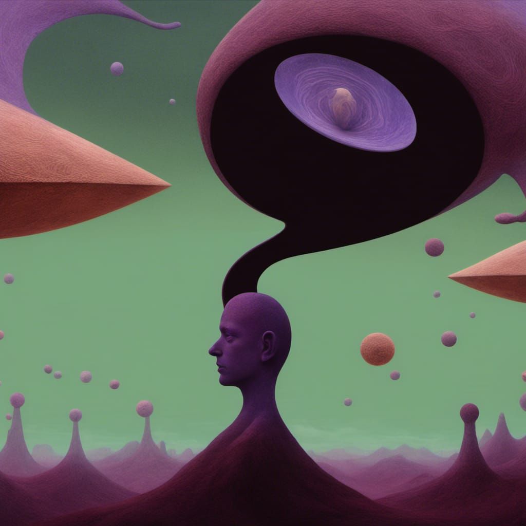 Surreal Distant Planets in Violet, Detailed 3D Art