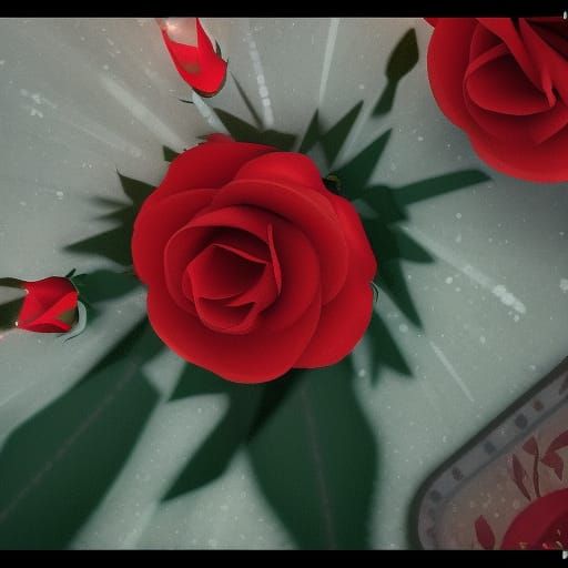 Red Roses in Dark World: Hyperrealistic Photography