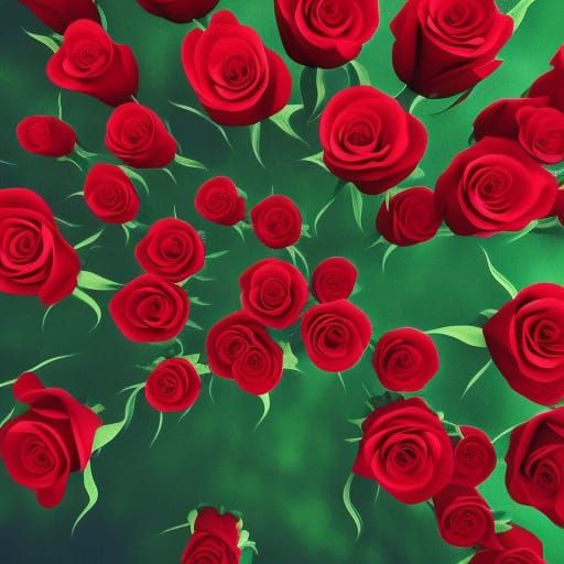 Hyperrealistic Red Roses in Cinematic Dark Photography