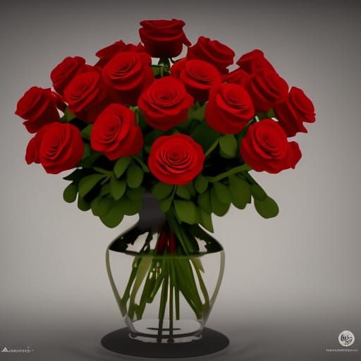 Hyperrealistic Red Roses in Dark Cinematic Style