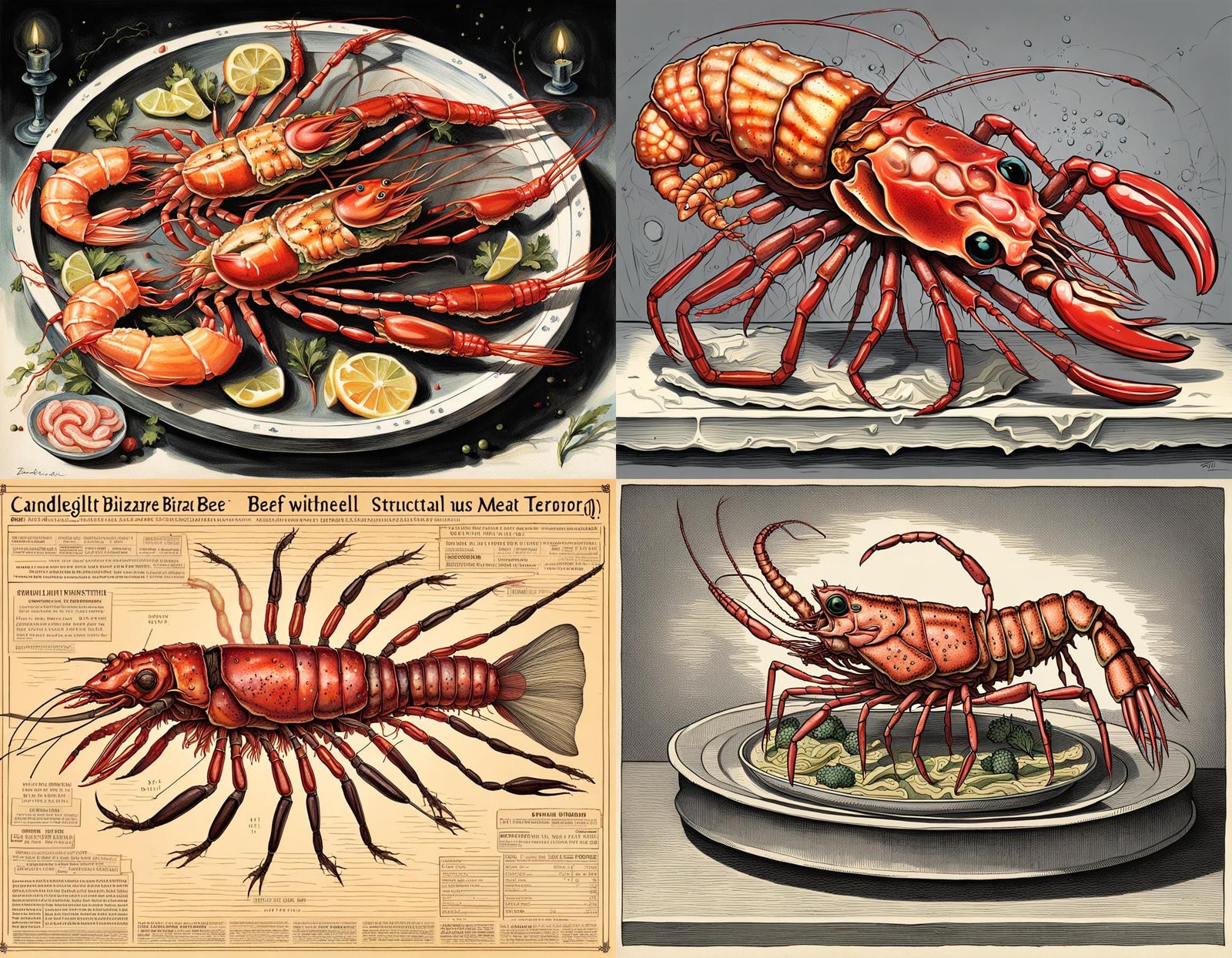 Candlelit Bizarre Vivisection of Beef and Prawn