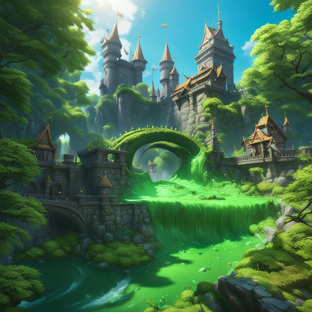 Cartoon Teeth Castles Attacked in 3D Anime Style