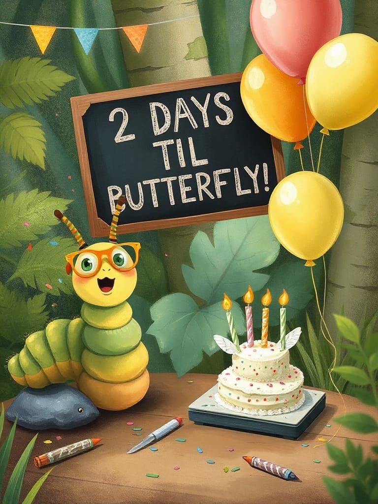 Caterpillar's Metamorphosis Countdown: A Pastel Party