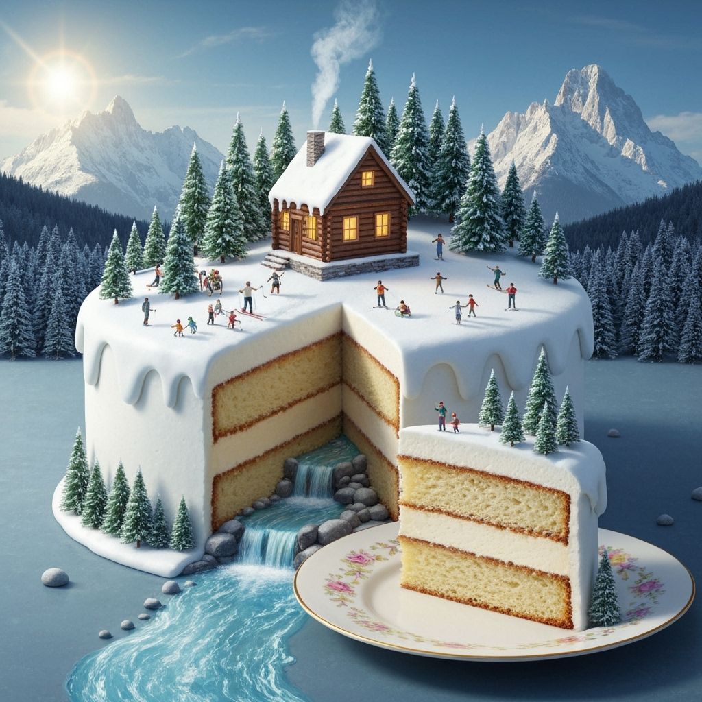 Winter Wonderland Cake Landscape: A Surreal Dessert Scene
