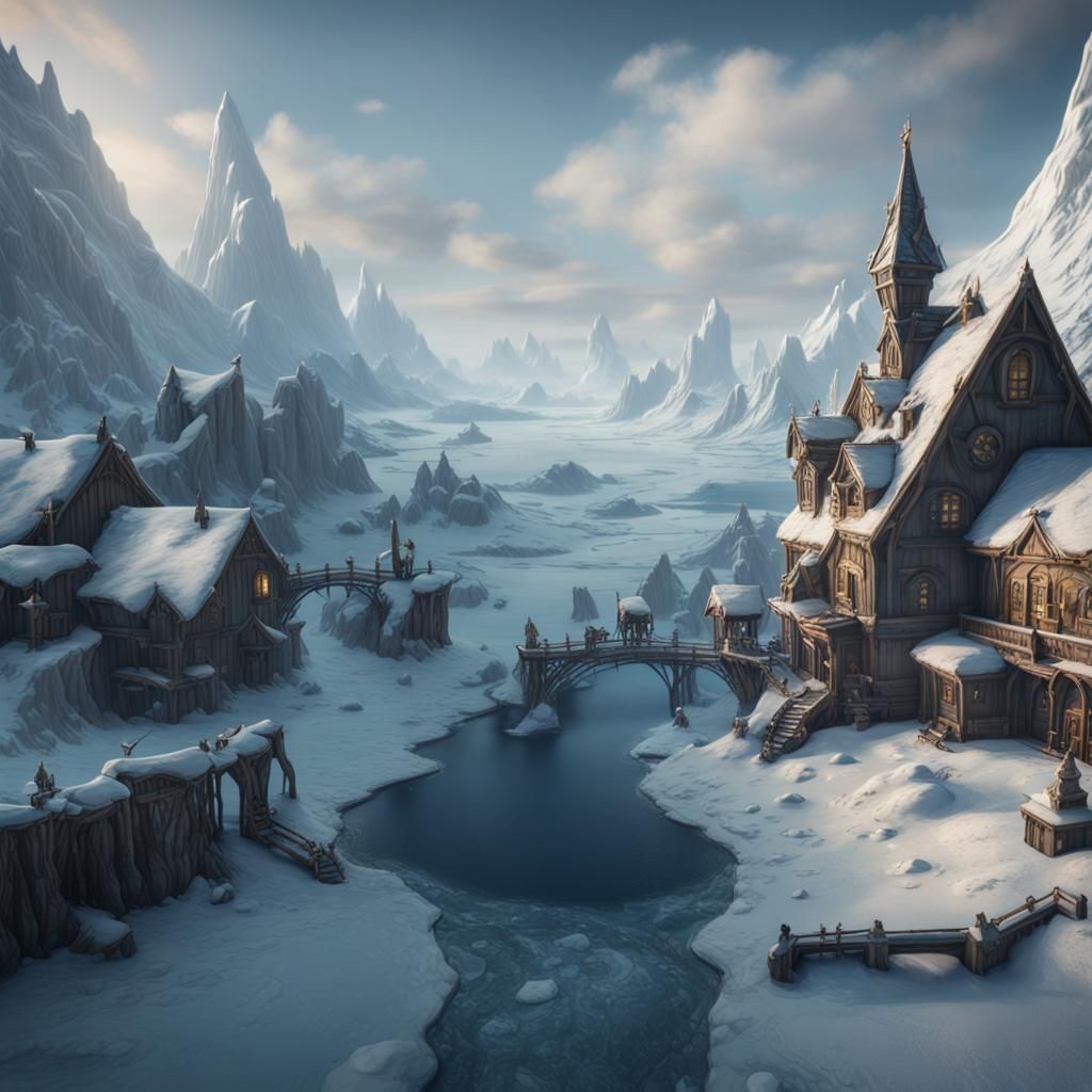 Fantastical North Pole Concept Art in Deep Color