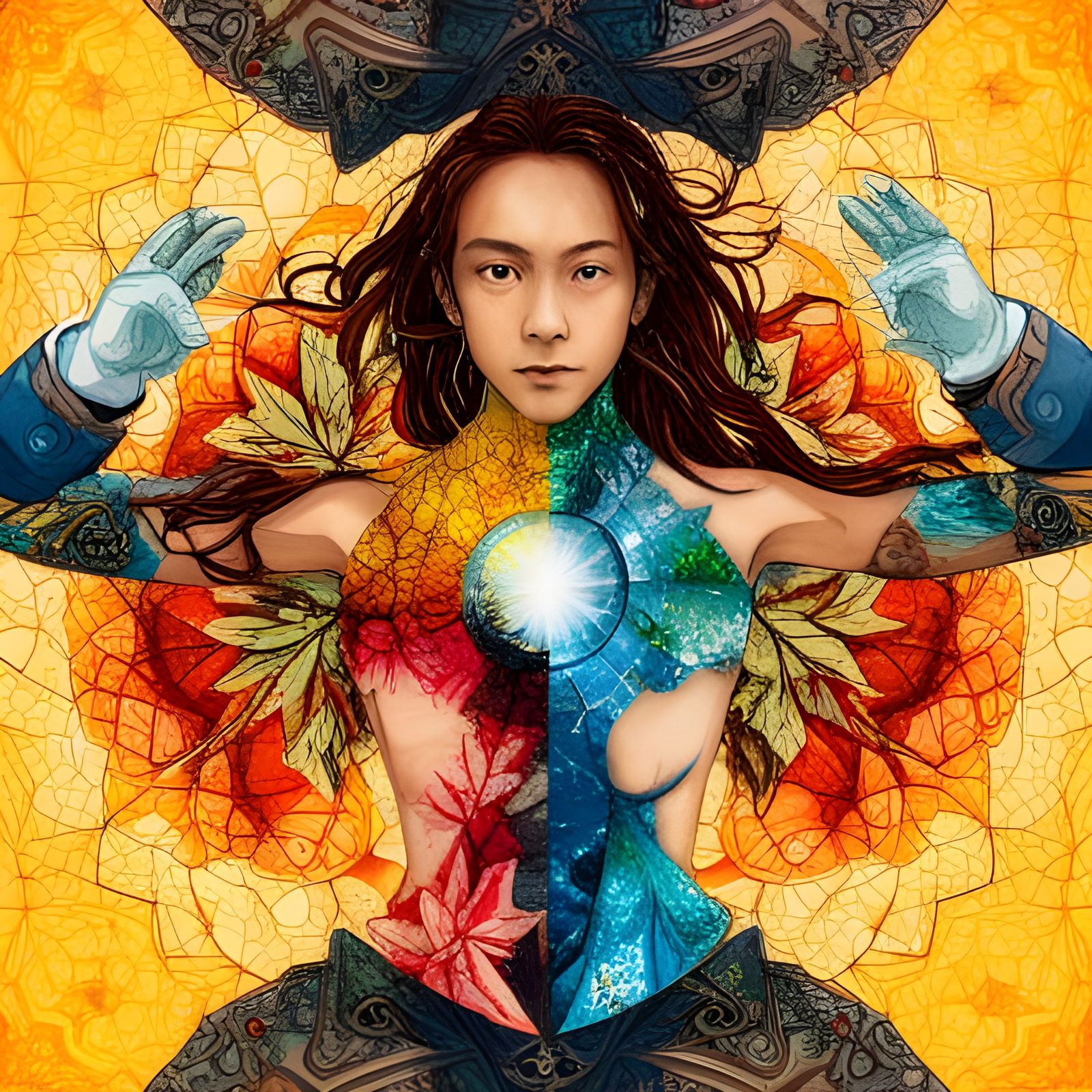 Hue Colored Transparent Body in Anime Art Style