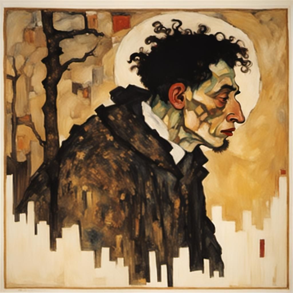 Dark Expressionist Landscape with Ashes and Dust