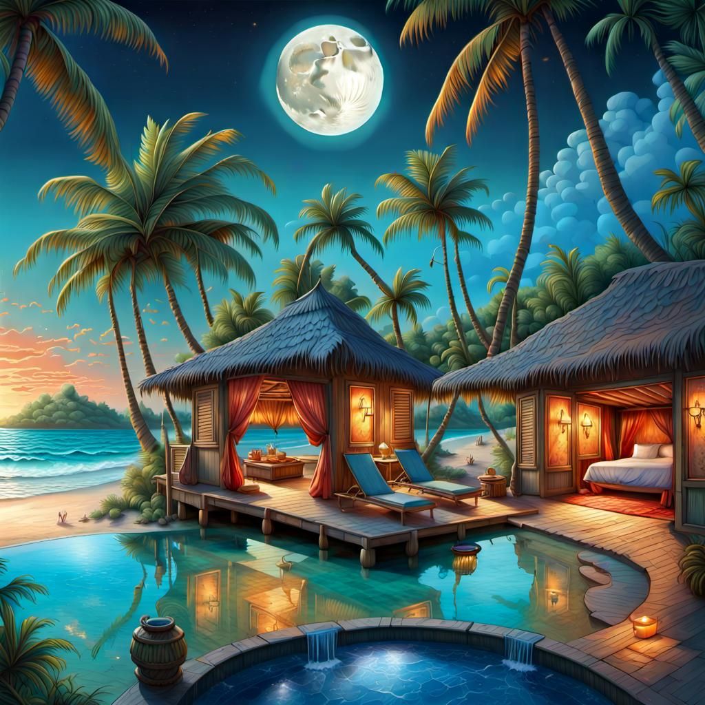 Tropical Island Resort Suite in Fantasycore Style