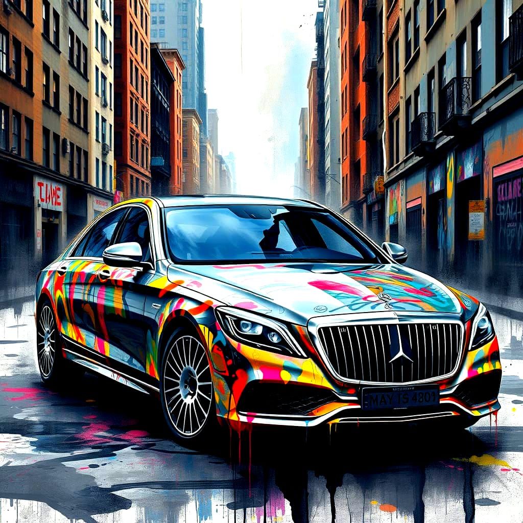 Graffiti Maybach in Vibrant Polychromatic Splendor