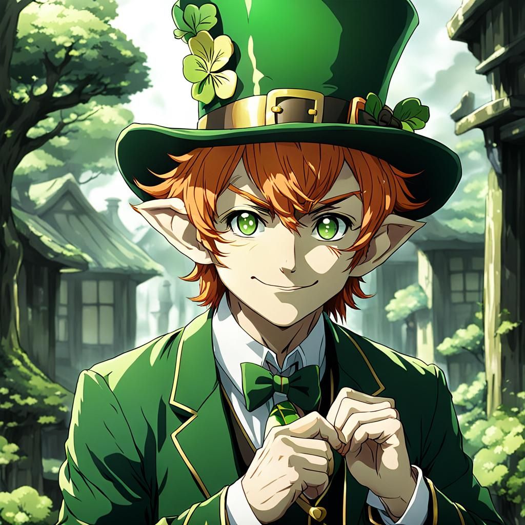 Anime Style Leprechaun Boy Portrait