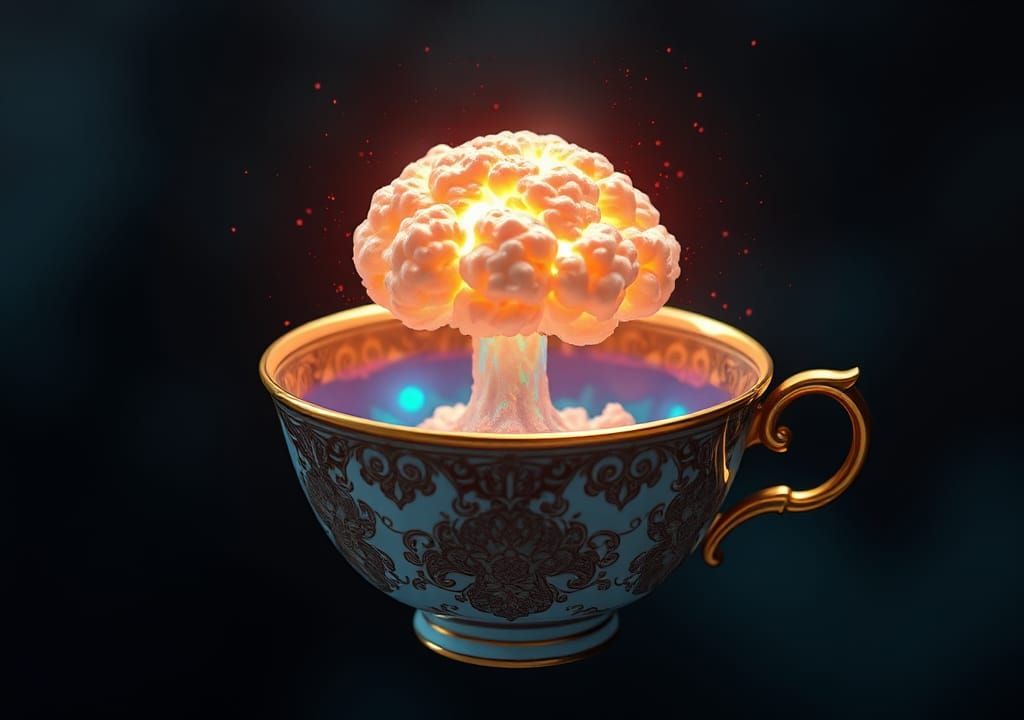 Miniature Nuclear Explosion in Delicate Teacup