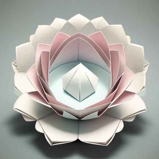 Macro Photograph of Intricate Origami Paper Art