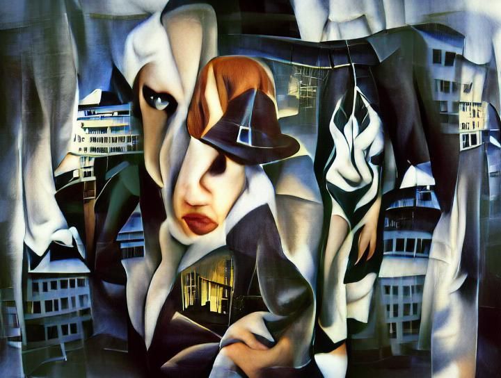 Fashionable Ghost in Art Deco Style
