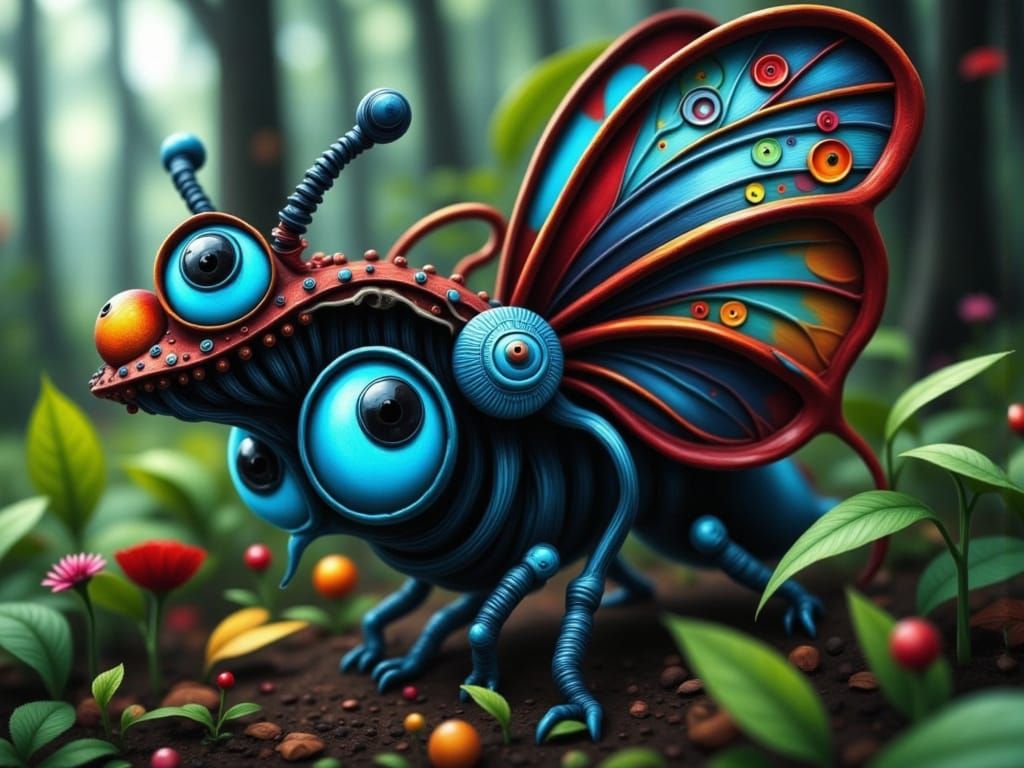 Gothic Cyberpunk Fairy with Wheels and Cogs