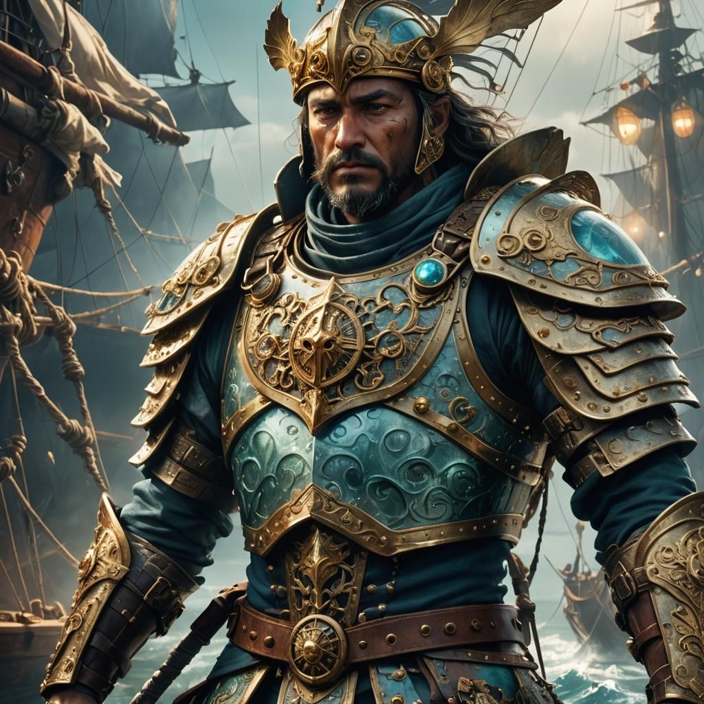 Ornate Mariner Armor with Golden Highlights