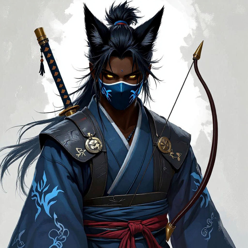 Kitsune Bard with Fox Features in Detailed Matte Painting