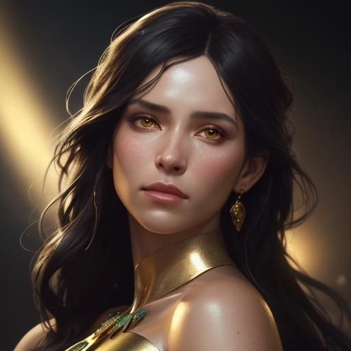 Hyperrealistic Woman at Bar in Dynamic Lighting