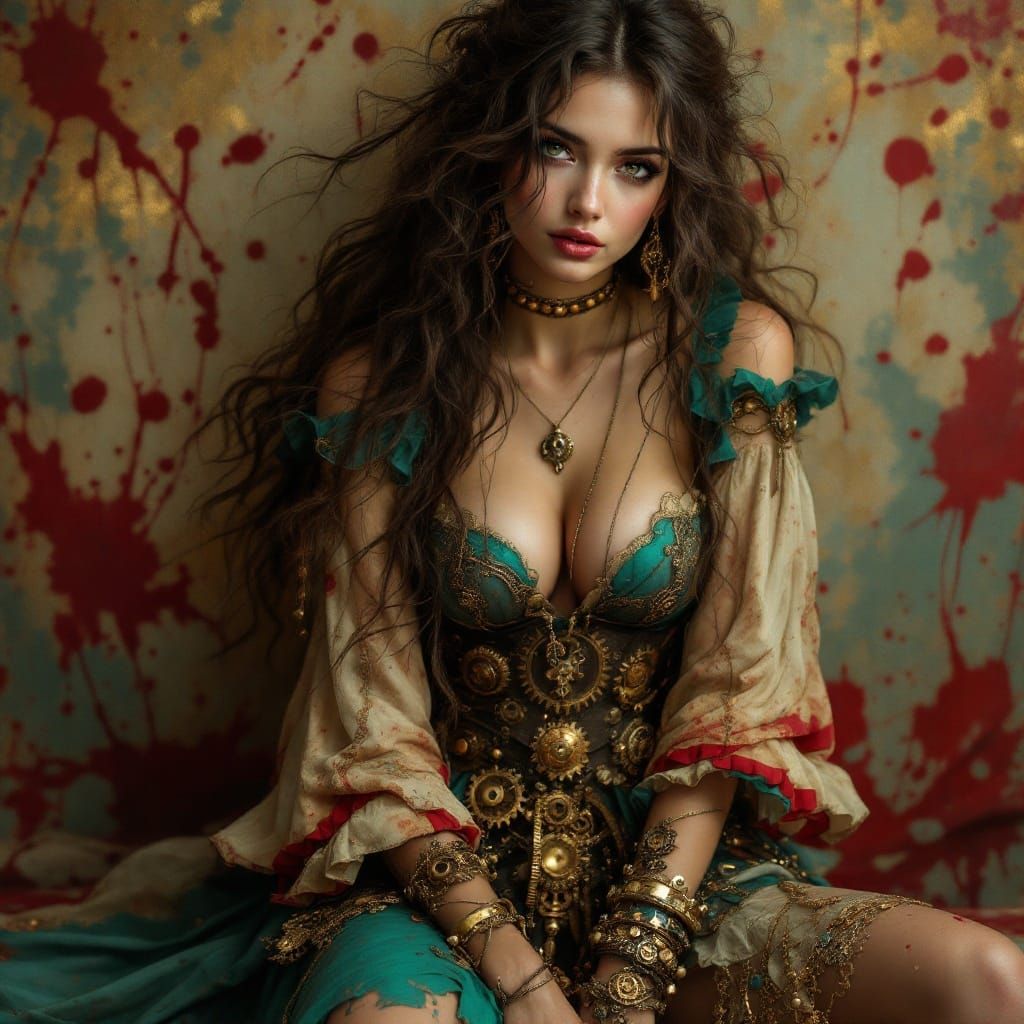 Ethereal Gypsy Goddess in Steampunk Bohemian Regalia