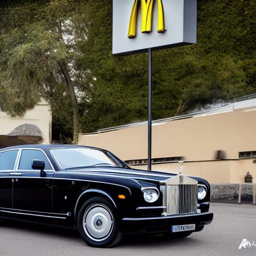 Rolls Royce at McDonald's: Luxury Car Photography