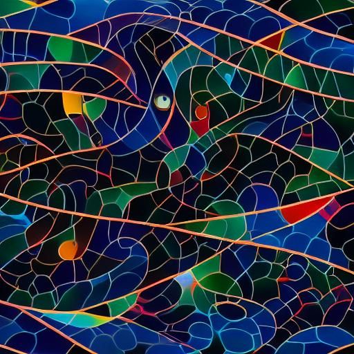 Kaleidoscopic Garden Scene in Pop Art Style