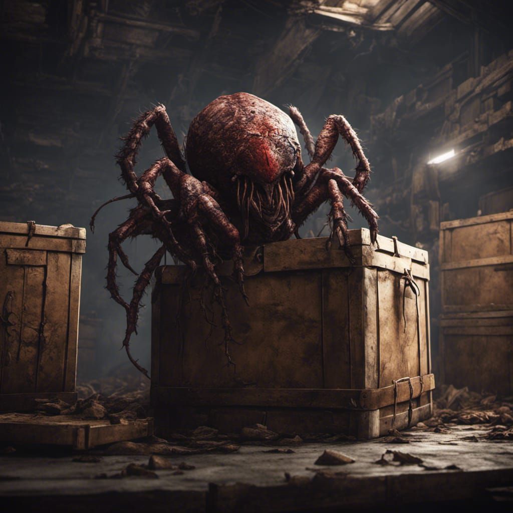 Realistic Mutated Tick in Dark Dieselpunk Setting