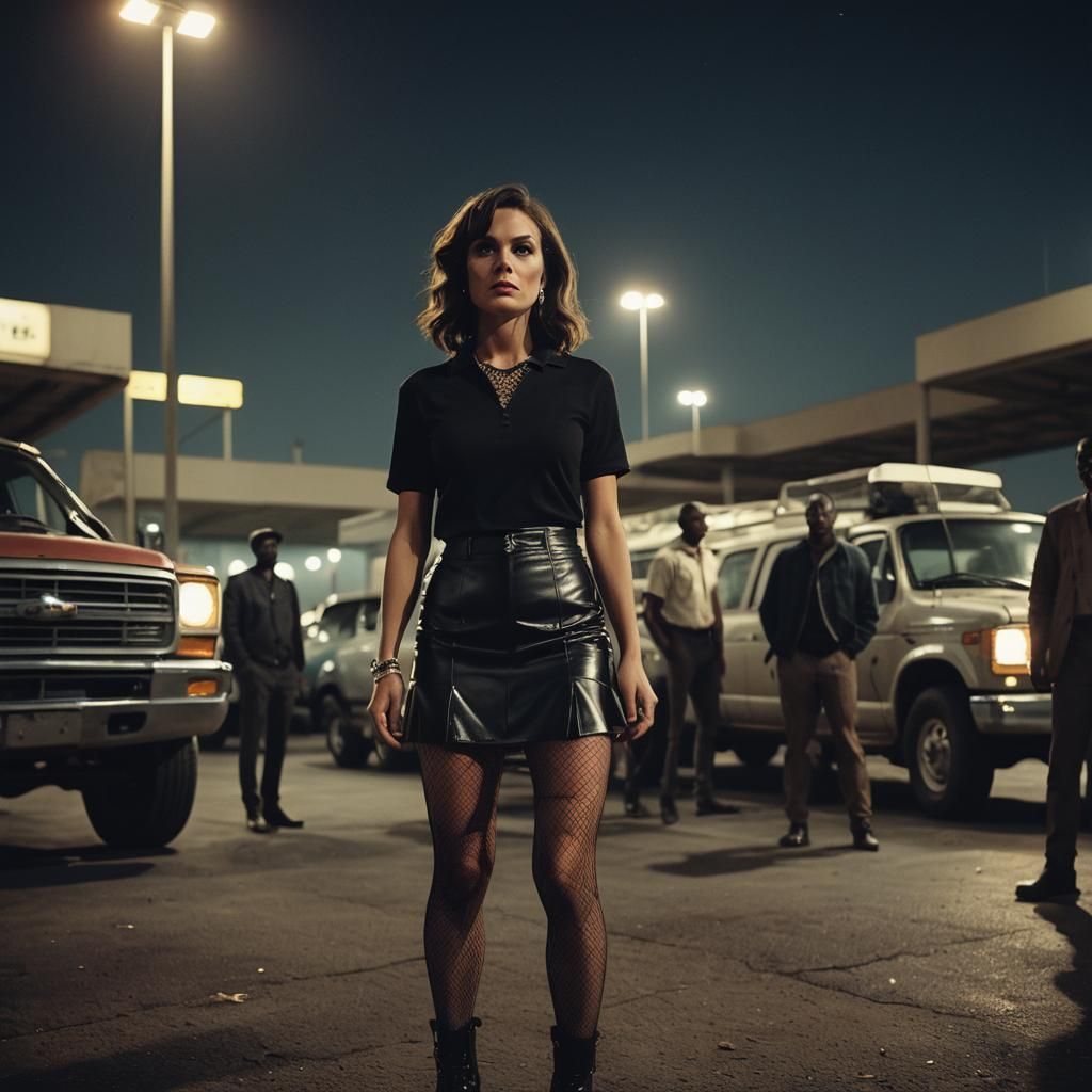 Glamorous Woman in Noir Film Still