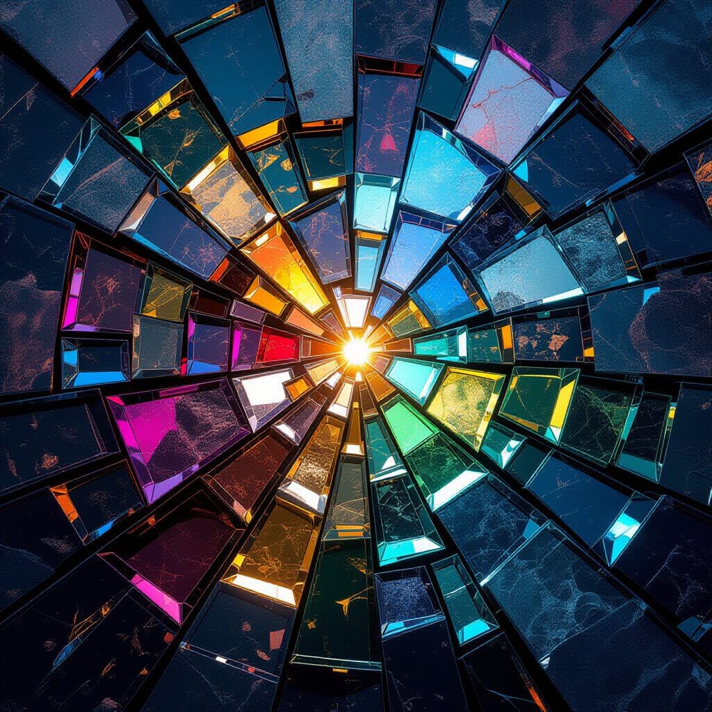 Interconnected Glass Mosaic Reveals Aspects of Reality