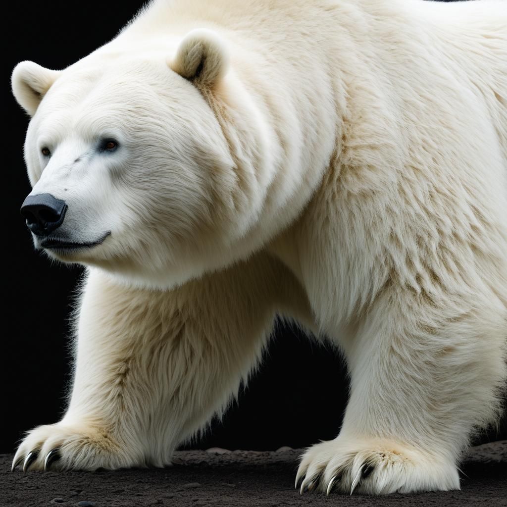 Giant Albino Kodiak Bear in Organic Style