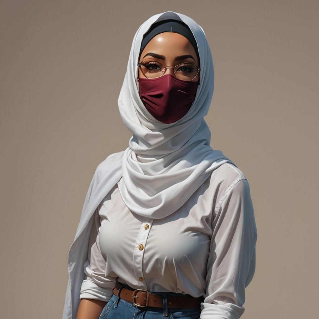 Curvy Hijabi Businesswoman in Sabbas Apterus Style