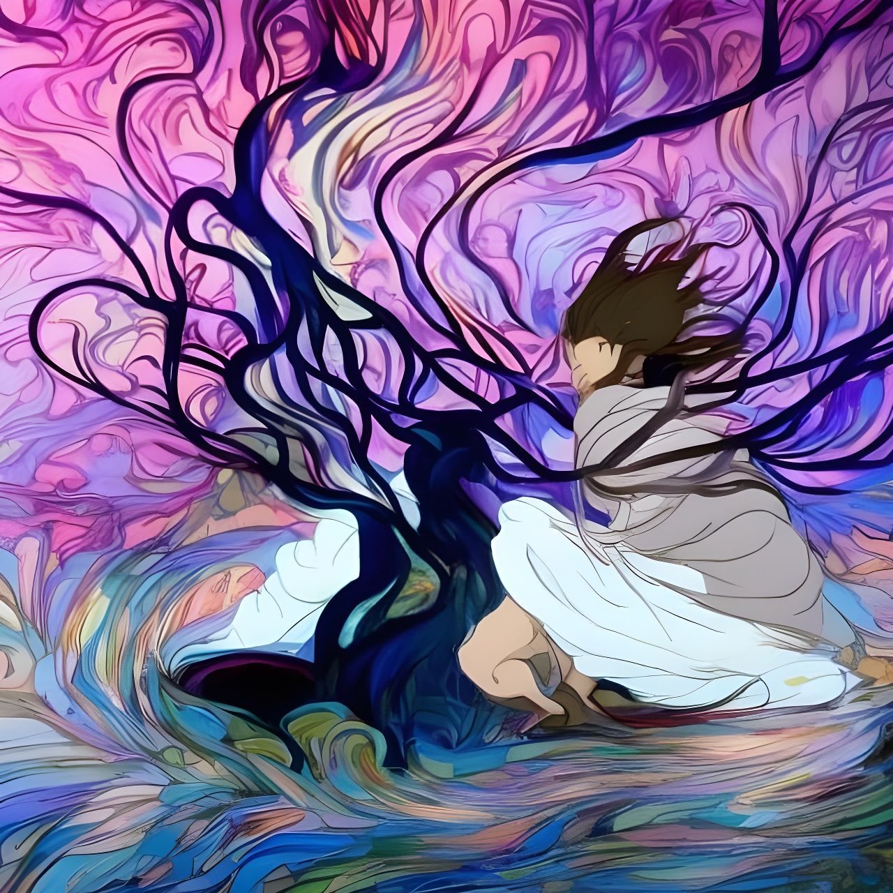 Crystallized Ice Tree Inspired by Japanese Art