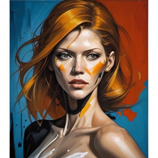 Tricia Helfer Portrait in Anna Bocek's Expressive Style
