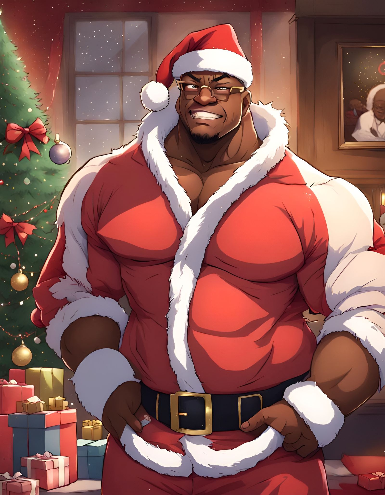 Anime Style Santa Claus on Christmas Eve