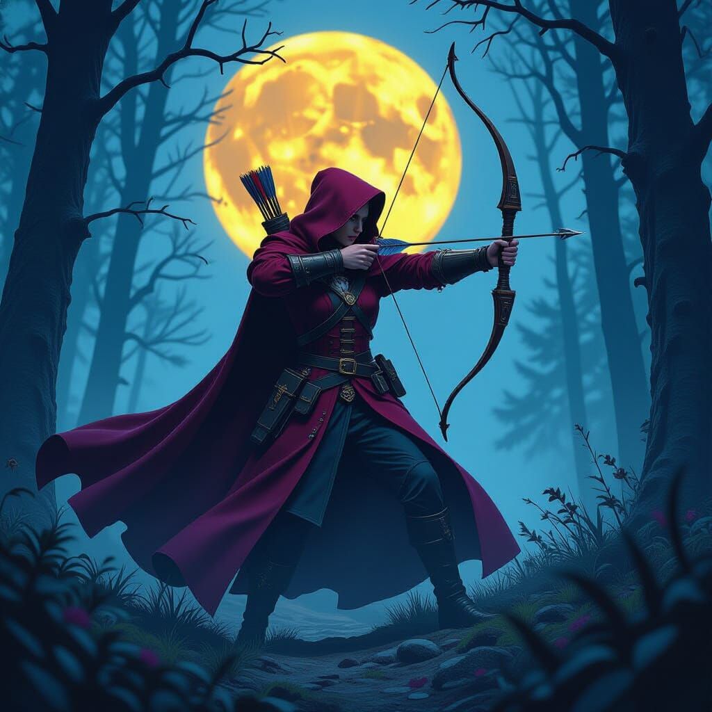 Little Red Riding Hood as Van Helsing in Dark Fantasy Art