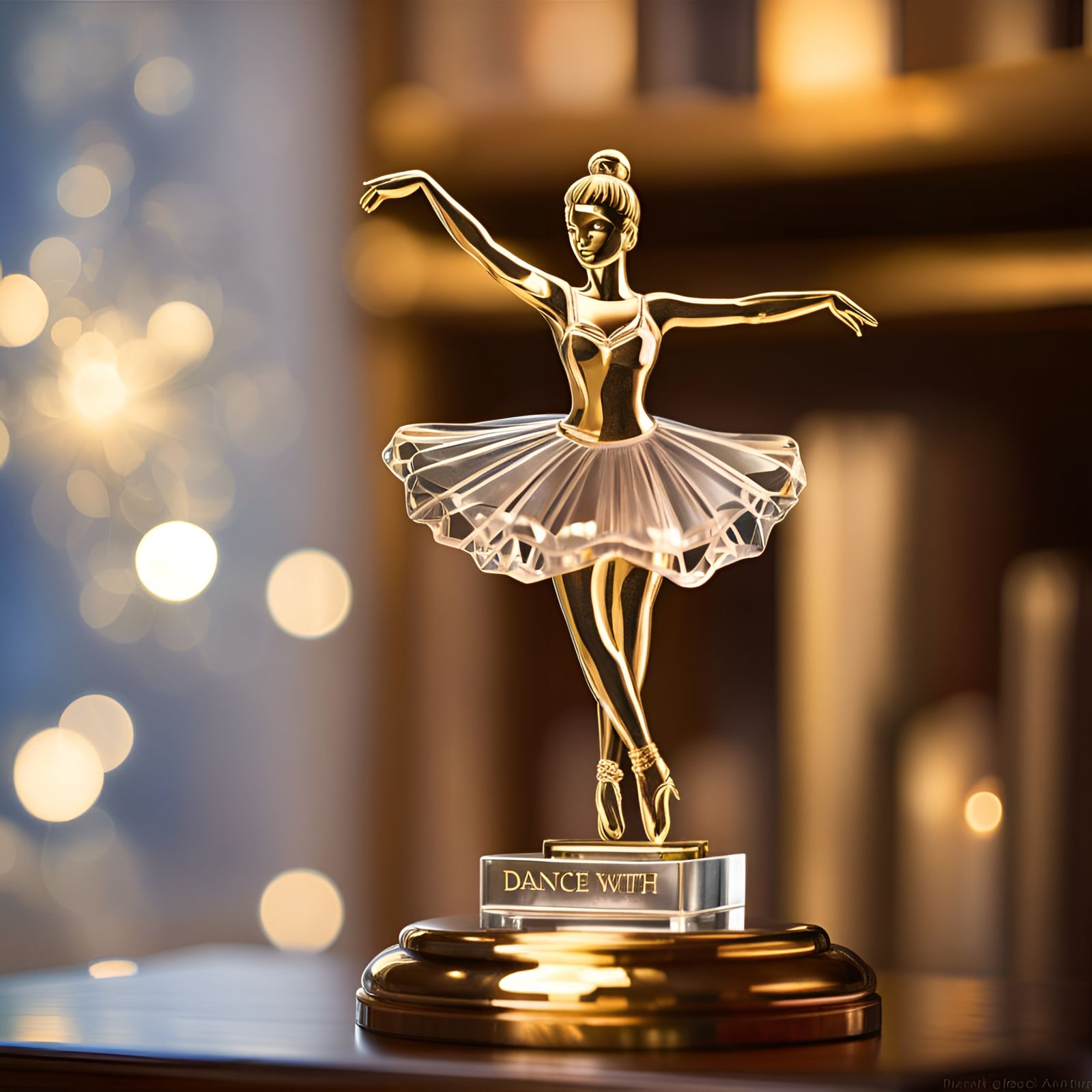 Dance with me :  Ballerina Trophy made of crystal glass and ...