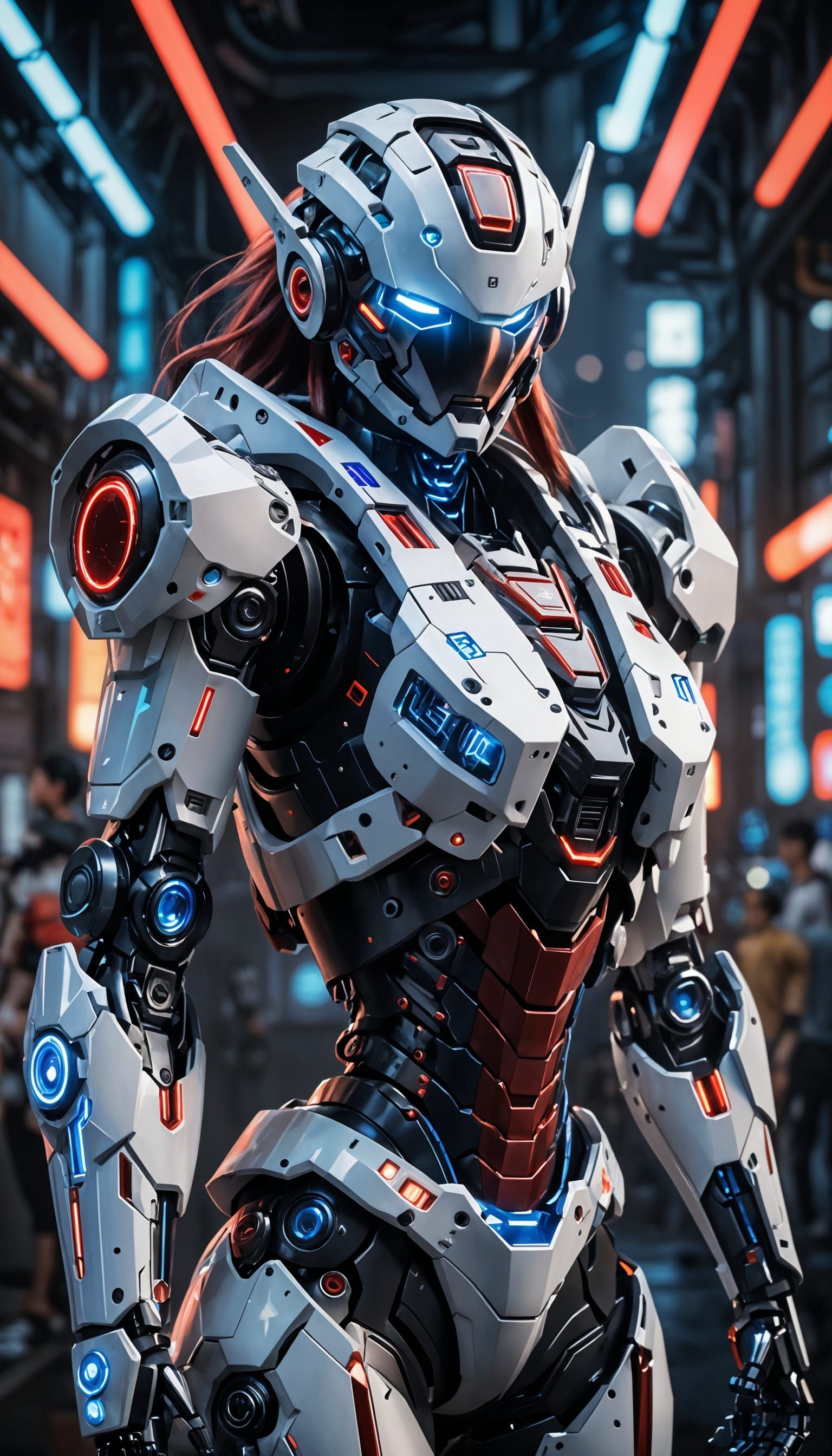 Nintendo Switch as Anime Dragon Girl in Futuristic Armor