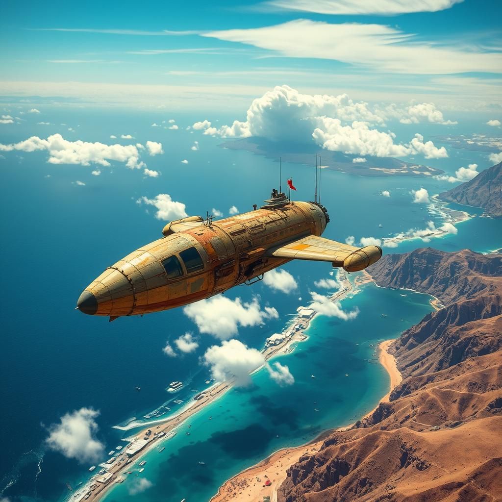 Magnetrin Schiff Soaring Over Peruvian Coastline