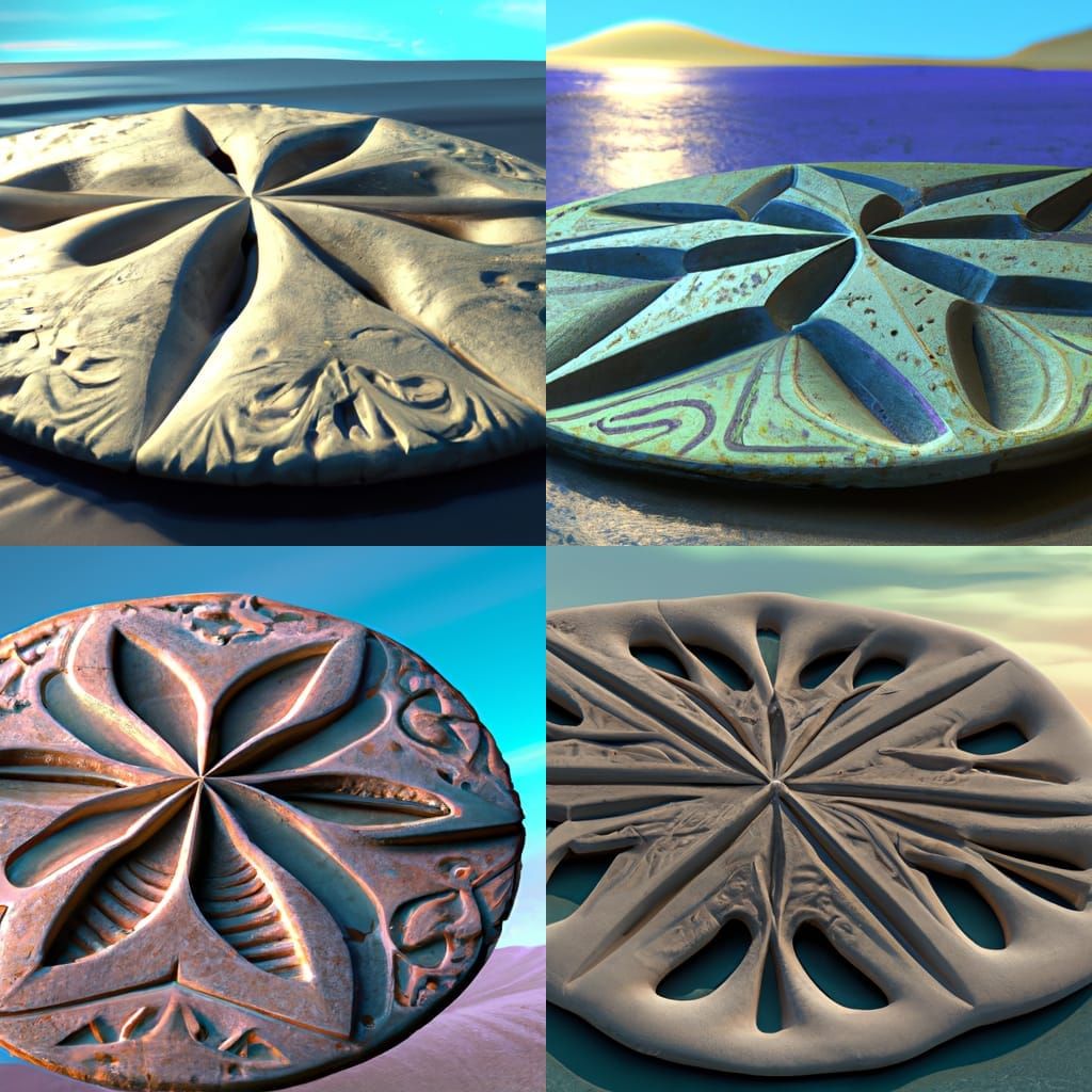 Detailed Sand Dollar Matte Painting by the Sea