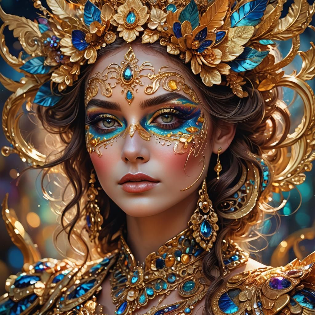Ornate Fantasy Makeup in Digital Art