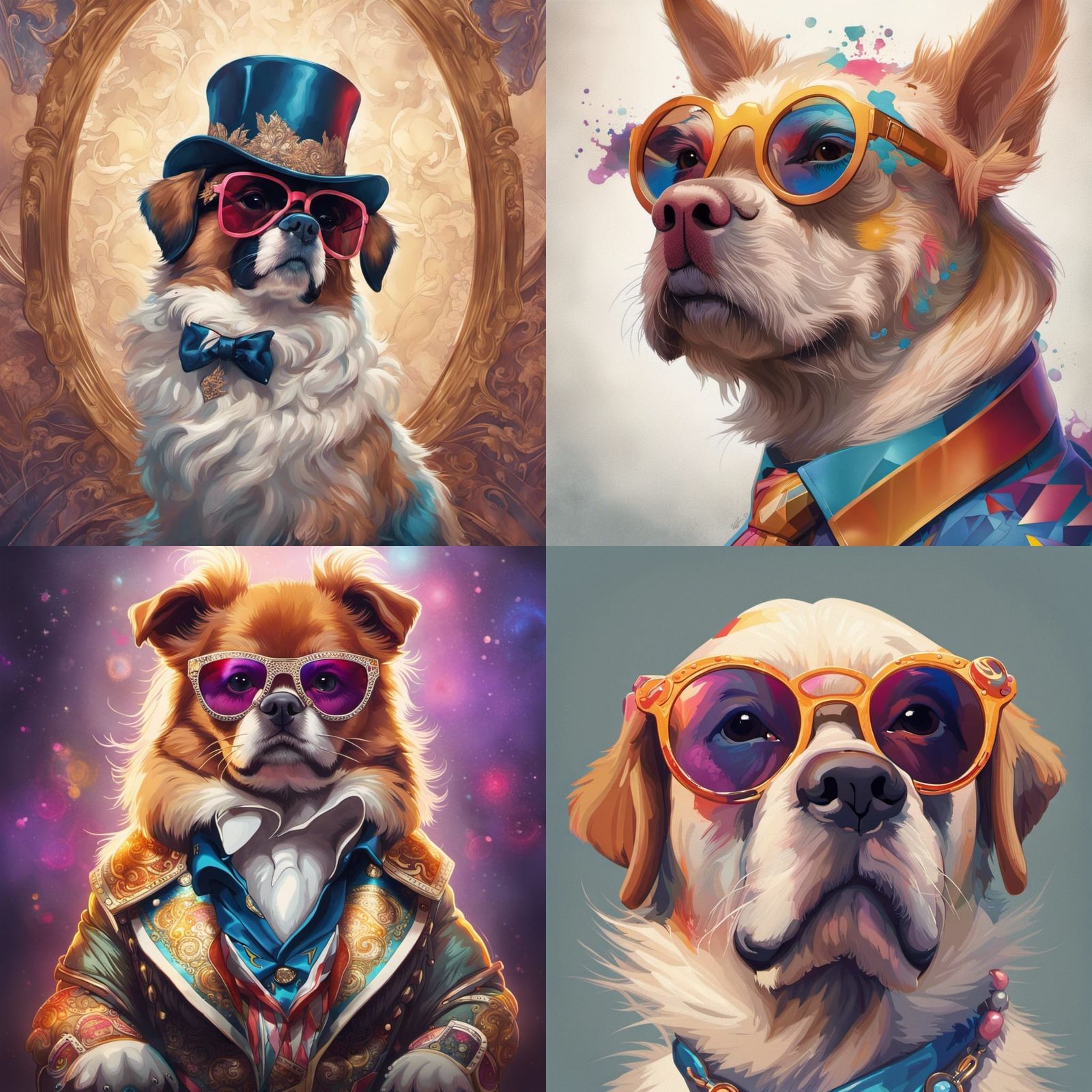 Elton John as a Dog: Hyperdetailed Concept Art