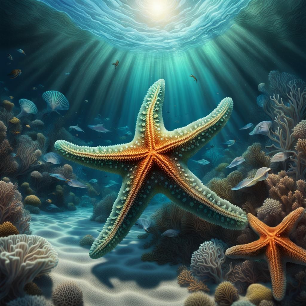 Enchanted Oceanic Realm with a Majestic Starfish