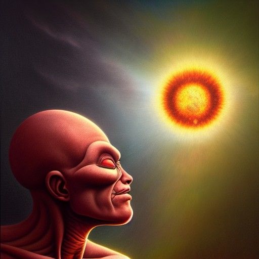 Hyperdetailed Celestial Figure in 3D Digital Art