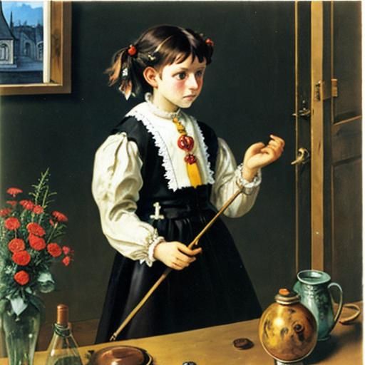 Expressionist Portrait Evoking Egon Schiele