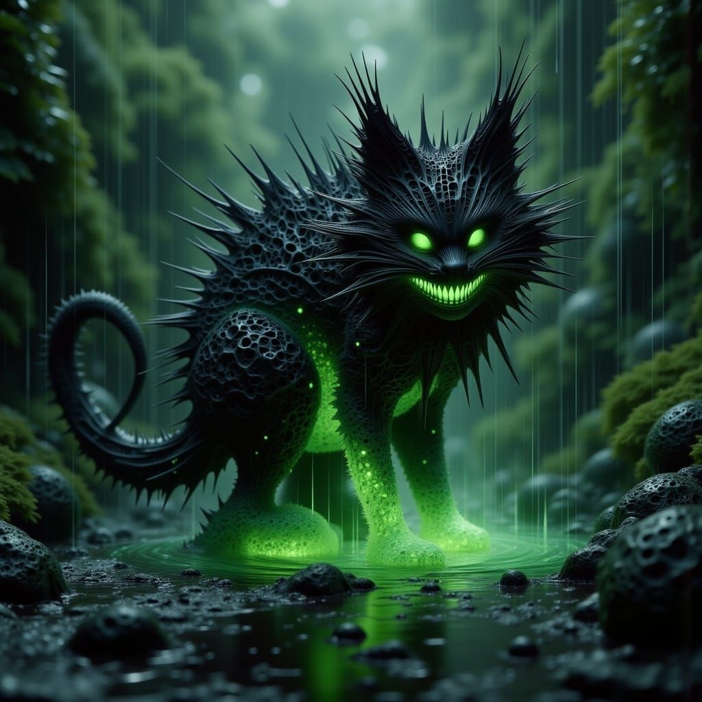 Cheshire Cat Ninja in Rainforest Arena, Grunge Style