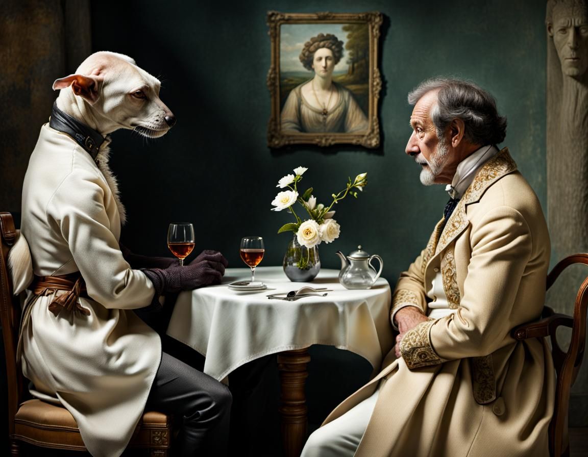 Surreal Alien Restaurant Celebration in Magical Realism