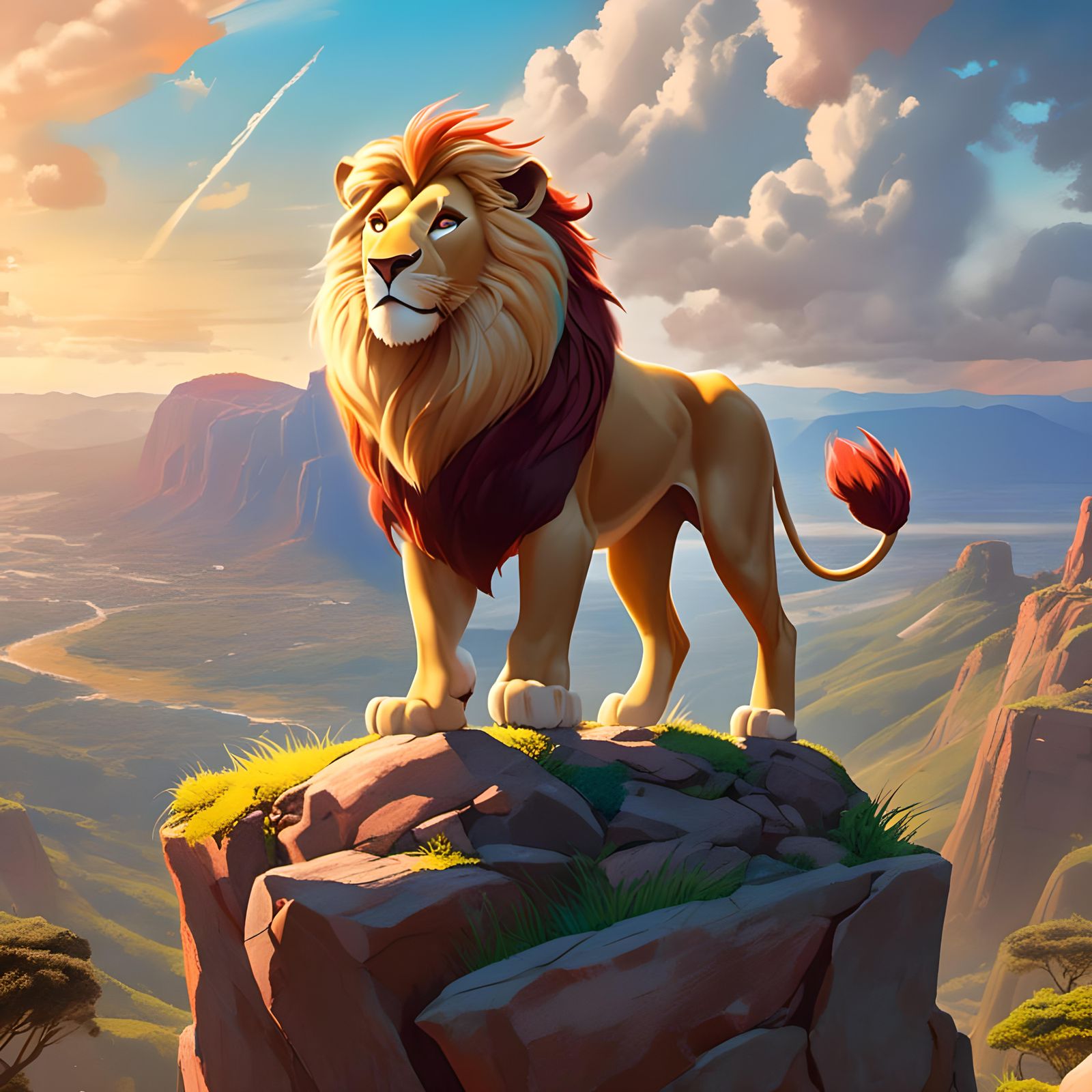 Simba Overlooks Pride Lands: Graffiti Art
