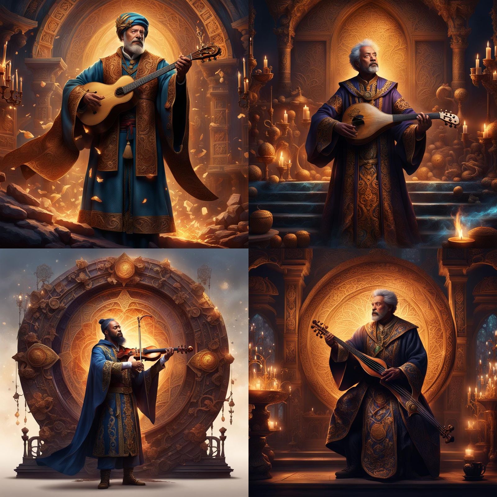 Magical Bard Performing Melodies: Fantasy Concept Art