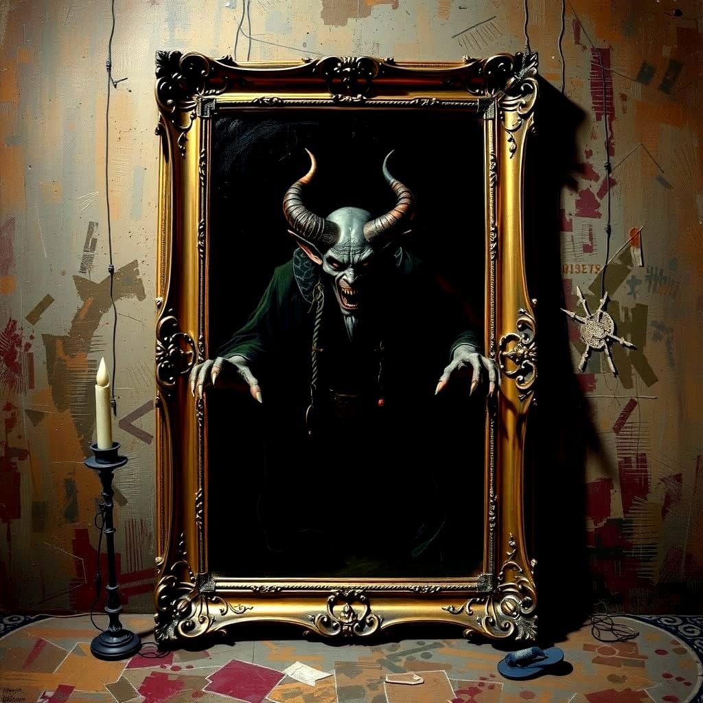 Demon Emerges from Portrait in Dark Ages